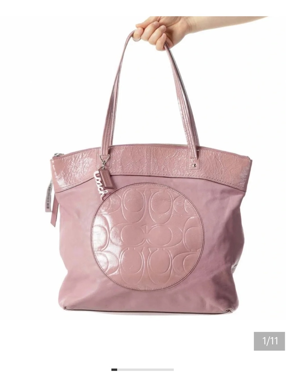 Coach Dusty Pink Leather Signature Tote DAMAGE
